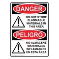 Compliancesigns Com Danger Do Not Store Flammable Materials In This Area English Spanish Osha Safety Sign 10x7 Plastic For 
