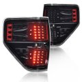 Led Tail Lights For 2009-2014 Ford F150 Point Style Bl3z13405b Black Housing Clear Lens Rear Lamp Assembly 