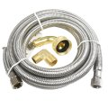Dishwasher Fill Hose 6ft 6 Pack Universal Stainless Steel Water Supply Line 3 8 In Comp X 90 Degrees Mip Elbow And 4 Swivel 