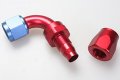 Autobahn88 Aluminum Anodized Swivel Elbow Hose End Fitting 90-degree An16 Blue Red