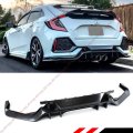Sport Type-r Style Rear Bumper Diffuser Kit Compatible With 2016-2021 Honda Civic Fk7 5 Door Hatchback