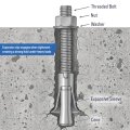 3 8 X 4 Wedge Anchor Bolt Fasteners For Concrete Cement Brick With Nuts Washers Heavy-duty Zinc-plated 25 Pack