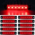 Yuk 30pcs 12 24v 6 Led Red White Yellow Truck Trailer Side Marker Indicators Cab Lights 