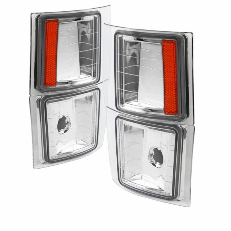 Xtune For Chevy C1500 C2500 Suburban 1994-1998 4 Pcs Corner Lights Pair Chrome 