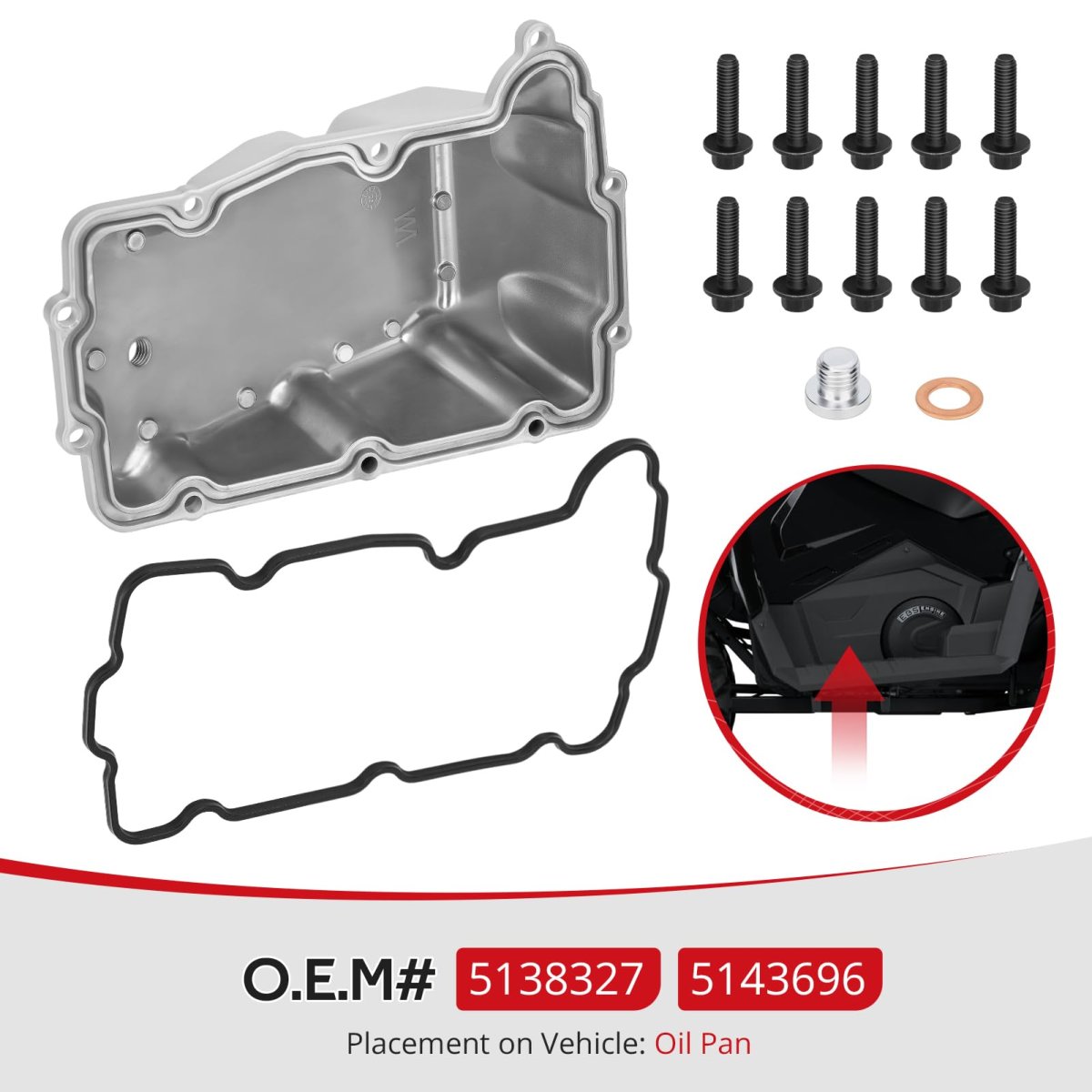 Oil Pan With Gasket Kit For Polaris Sportsman 450 570 2014-2025 O E M