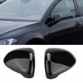 One Pair Car Side Rear View Mirror Cover Rearview Mirrors Cap Bright Black