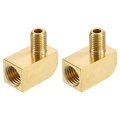 2pcs Brass Pipe Fitting 90 Degree Barstock Street Elbow M6 Male X M8 Female Connector For Gas Air Oil Propane 
