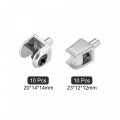 Uxcell Glass Shelf Brackets Zinc Alloy Clamp Clip For 5-8mm Thickness Total 20pcs