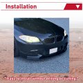 Hecasa Front Bumper Lip Compatible With 2011-2016 Bmw F10 5 Series M Sport Spoiler Splitter Carbon Fiber Painted Plastic