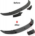 Hecasa Front Bumper Lip Compatible With 2011-2016 Bmw F10 5 Series M Sport Spoiler Splitter Carbon Fiber Painted Plastic