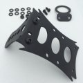 Xkh- Motorcycle Black Horizontal Vertical Zigzag Side Mount License Plate Bracket Bk Cd Round Led Tail Brake Light Integrated