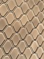 3 Dimensional Concave Hexagon Taupe Soft Gray Oblong Ceramic Mosaic On Mesh-mount 12x12 