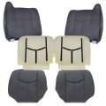 Driver Passenger Bottom Top Lean Back Foam Cushion Dark Gray Replacement Cloth Seat Covers For Chevy Silverado Gmc Sierra 2003 