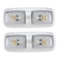 Recpro Rv 12v Led Double Dome Lighting Fixture Includes Switch White Housing 3200k Or 4200k Lights Interior Clear Lens 2 Pack