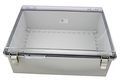 Bud Industries Ptq-11068-c Ip 67 Pc 10 Percent Fiberglass Hinged Enclosure With Clear Cover Grey 