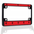 Fastasticdeals Metal Insert Bike License Plate Frame Spider Black Widow Weatherproof Motorcycle Accessories 4 Holes Solid 