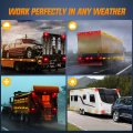 Nilight Double Bullseye Marker Light 14pcs Red Amber 10led Rectangular Clearance Front Side Rear Indicator Surface Mounted For