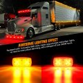 Nilight Double Bullseye Marker Light 14pcs Red Amber 10led Rectangular Clearance Front Side Rear Indicator Surface Mounted For