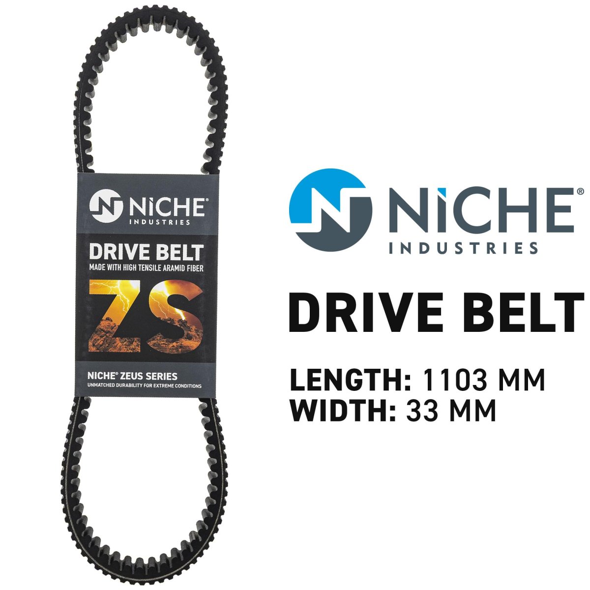 Niche Zeus Drive Belt For Arctic Cat Prowler Pro Crew Alterra 600 Trv Xt S Mudpro 0823-683