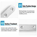 Uxcell 2pcs Straight Bracket Stainless Steel 80mm Flat Brace Fastener Brackets Corner Protector Support W Screws For Furniture