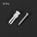 Uxcell 6x30mm Plastic Expansion Tube Pipe For Drywall With Screws White 20pcs