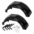 Ecotric 2 Pcs Trailer Fenders W Steps Compatible With Single-axle Trailers 13 Diameter Wheels Tires Plastic Black