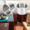 X Autohaux 2pcs Stainless Steel Universal Cup Drink Holder Replacement Silver Tone For Marine Boats Rvs