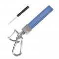 Augeny Microfiber Leather Car Keychain 360 Degree Rotatable Fob Holder With Anti-lost D-ring Keyring And Screwdriver Universal 