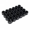 24 Pieces Open End Bulge Acorn Steel Lug Nuts Thread Size 14x1 5 Black Gloss Finish Hex 19mm Conical Cone Seat