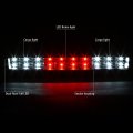 C-tube Driver And Passenger Side Black Housing Smoke Lens 12-led Tail Lights Bundle With High Mount Center Stop Third Brake