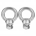 Uxcell Lifting Eye Bolt 2 Sets M8x15mm With Nut Washer 304 Stainless Steel Shoulder Ring For Hanging Item