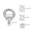Uxcell Lifting Eye Bolt 2 Sets M8x15mm With Nut Washer 304 Stainless Steel Shoulder Ring For Hanging Item