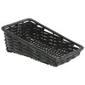 Wicker Look Tapered Storage Basket Rectangular Black 7 1 2 D X To 4 Icker L H 