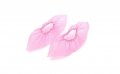 50pairs 100pcs Disposable Plastic Anti-slip Shoe Covers- Overshoes Carpet Protection Floor Protectors Pink 