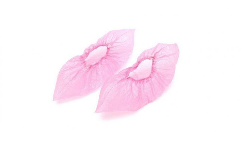 50pairs 100pcs Disposable Plastic Anti-slip Shoe Covers- Overshoes Carpet Protection Floor Protectors Pink