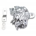 Httmt Mt246-009-cd Chrome Ghost Head Wind Horn Cover Compatible With 1992 And Up H-d-davidson Side Mount Inchescowbell Inches