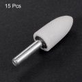 Uxcell Conical Abrasive Mounted Stone Polishing Bits 1 4 Shank 0 63 Diameter White Corundum Grinding Wheel Rotary Tool For