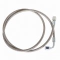 Turbo Oil Feed Line 48 Length Hose Steel Braided -4-4an 90 Degree X Straight Ptfe 