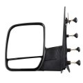 Black Left Side Mirror Fit For 2003-2013 Ford E-250 Textured Glass Manual Folding Non-heated 