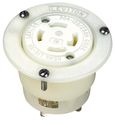 Leviton 2716 30-amp 125 250 Volt Flanged Outlet Locking Receptacle Industrial Grade Grounding White 