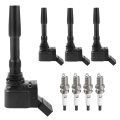 Ignition Coil Packs And Spark Plugs Fit For Turbo 1 8 2 0 2014-20 Audi A3 A4 A5 A6 Tt Tts Quattro Q5 Q7 S3 Vw Jetta Passat