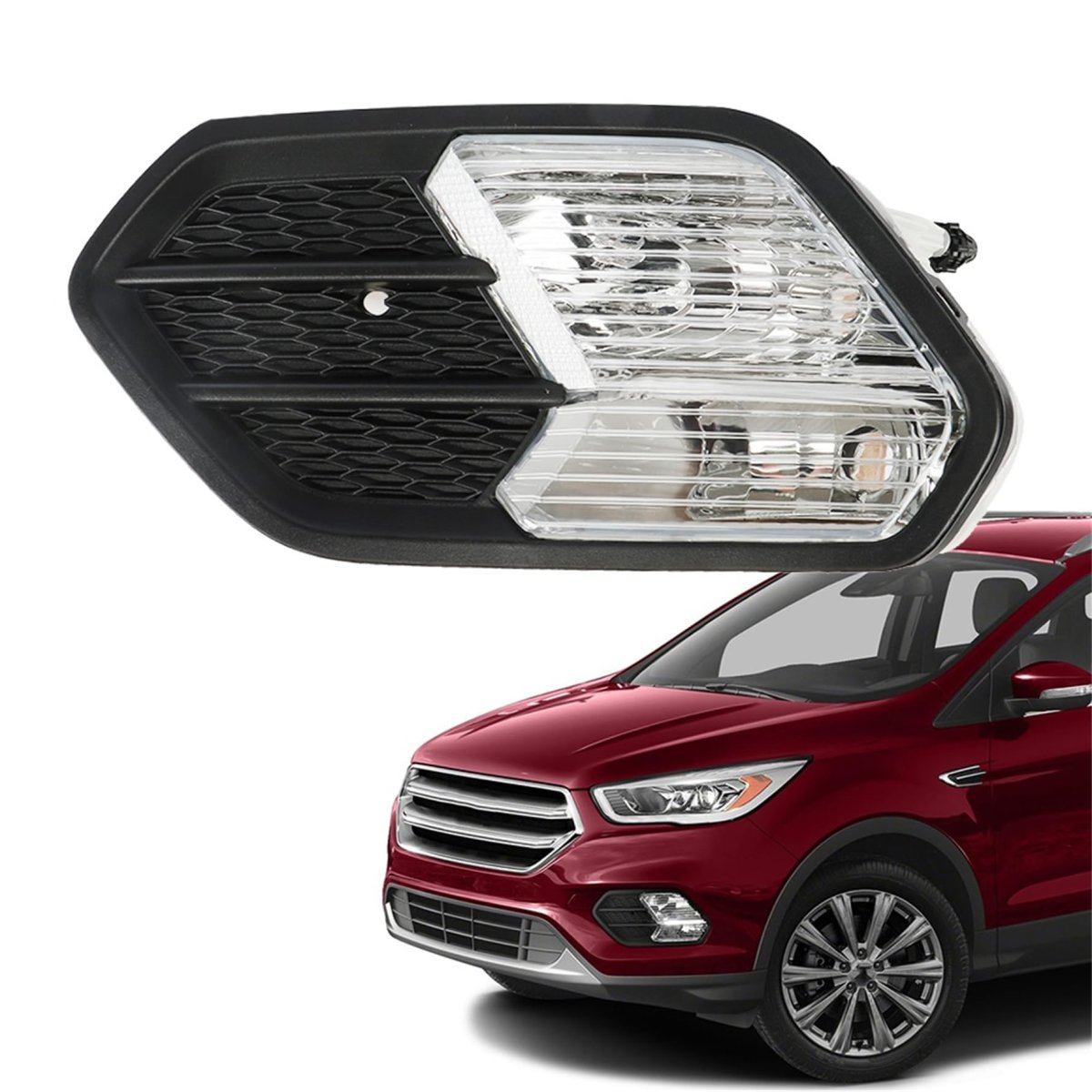 Front Bumper Fog Light Driver Side With Black Cover For 2017 2018 2019 Escape Fo2520194 Fo1038178 Gj5z13200d Gj5z17e811ba