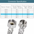 Uxcell 39 Inch Long Faucet Supply Line Connector G1 2 Female Compression Thread X Male Straight 304 Stainless Steel Water Hose