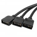 Uxcell Argb Splitter Cable 1 Female To 3 Pin Extension Connector Cord Wire For 5050 3528 Led Light Strips 30cm Length