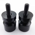 Xkh- Black Flat Swingarm Spools No Logo 8mm Thread For Suzuki Gsxr 750 1992-2011 1000 2001-2012 1100 1992-1998 600 1992-2012