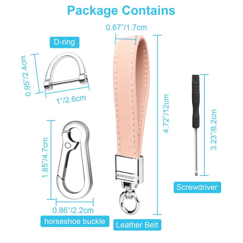 Qbuc Genuine Leather Car Keychain Universal Heavy Duty Metal Chain Accessories Car Fob Key Holder With 360 Degree Rotatable