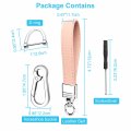 Qbuc Genuine Leather Car Keychain Universal Heavy Duty Metal Chain Accessories Car Fob Key Holder With 360 Degree Rotatable