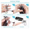 Qbuc Genuine Leather Car Keychain Universal Heavy Duty Metal Chain Accessories Car Fob Key Holder With 360 Degree Rotatable