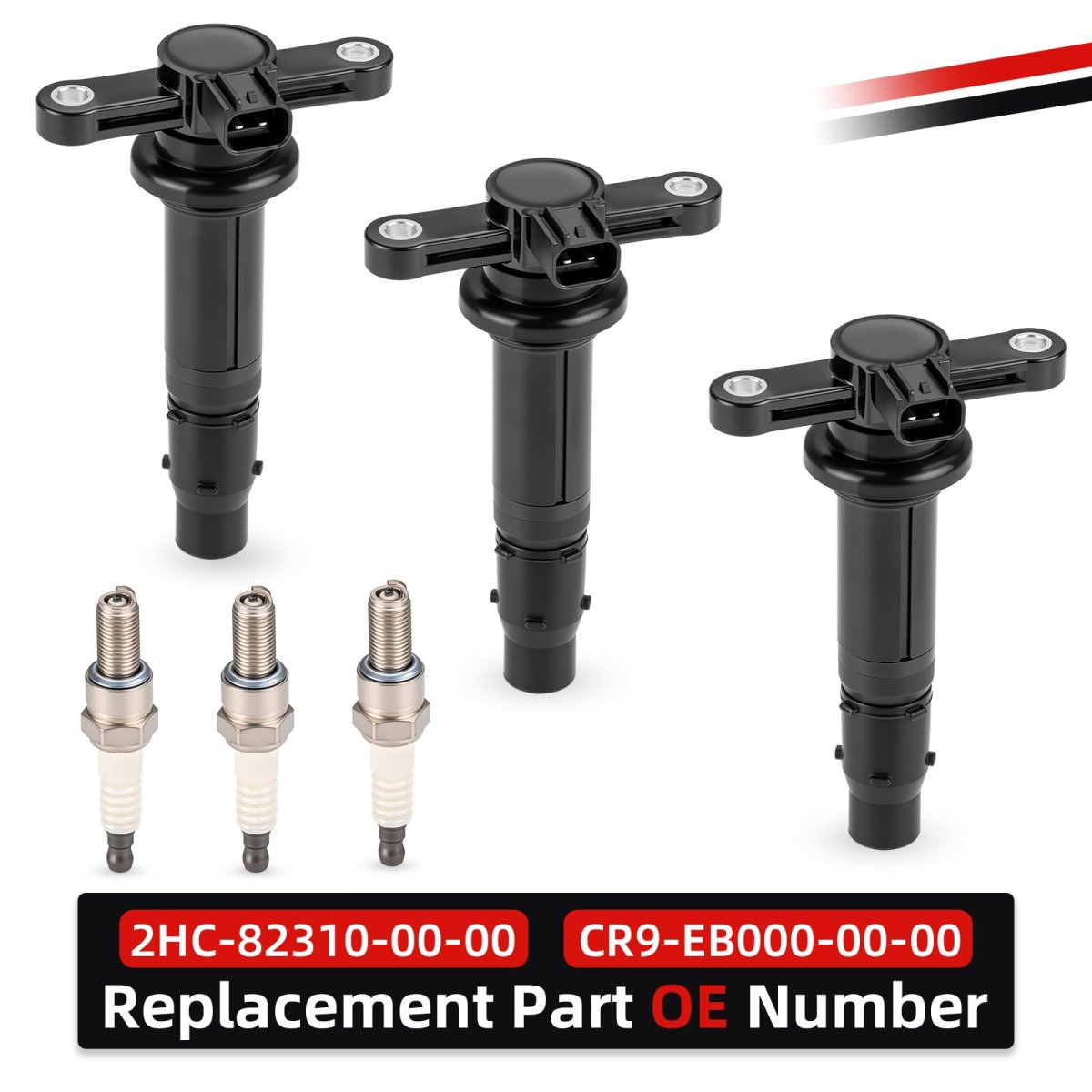 3x Ignition Stick Coils And Spark Plugs For Yamaha Yxz1000r 2016 2024 2hc-82310-00-00 Cr9-eb000-00-00