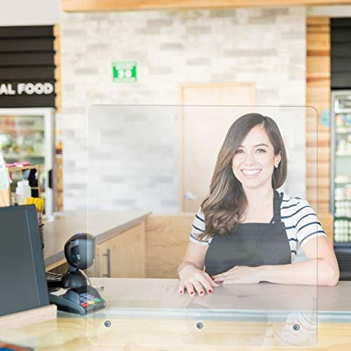 Clear Acrylic Splash Guard And Shield Store Countertop Restaurant Reception Desk 24 Inch X 30 Hanging